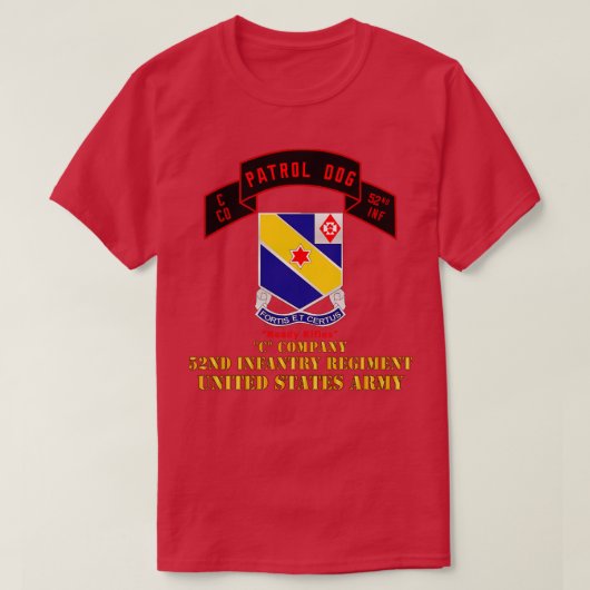 C Co 52e Infanterie Patrol Dog Ready Rifles T-shirt (Design voorkant)