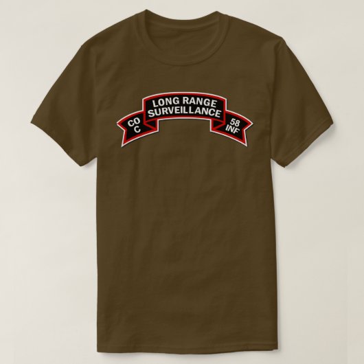 C Co 58th Infantry Scroll LRRP w DS X T-shirt (Design voorkant)