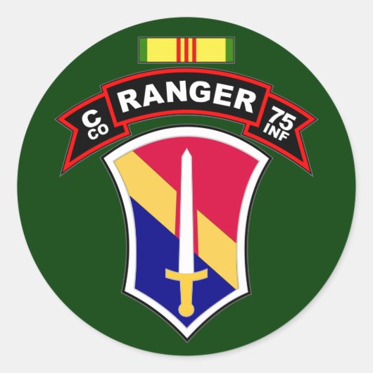 C Co, 75th Infantry Regiment - Rangers, Vietnam Ronde Sticker (Voorkant)