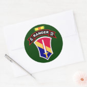 C Co, 75th Infantry Regiment - Rangers, Vietnam Ronde Sticker (Envelop)