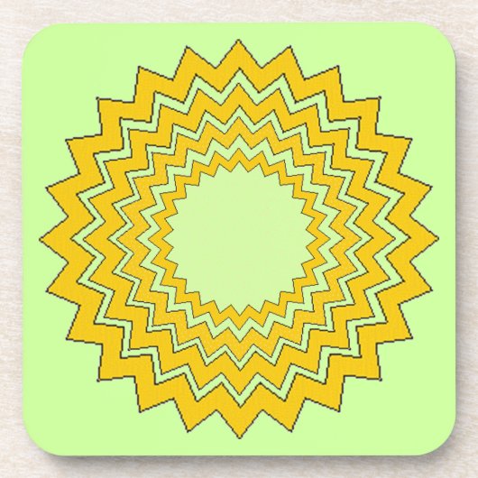 C coaster Set - concentrische zigzagcirkels Bier Onderzetter (Voorkant)