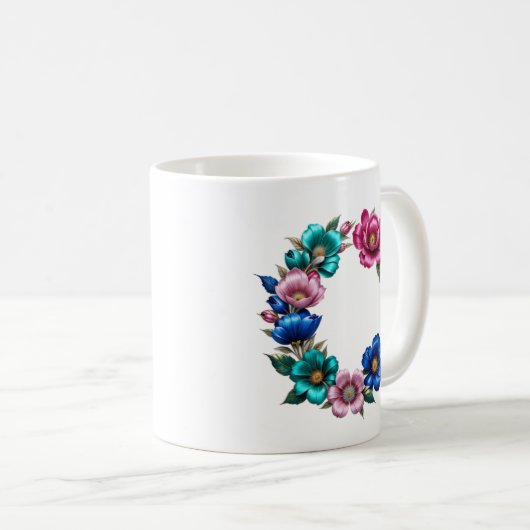 C Coffee Mok – Floral Design voor Gifting (Voorkant rechts)