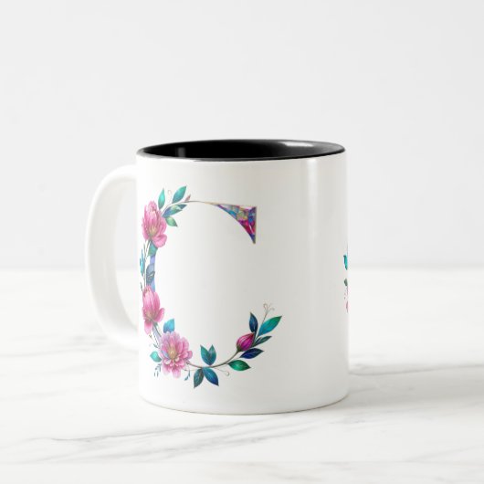 C Coffee Mok – Floral Design voor Gifting (Voorkant links)