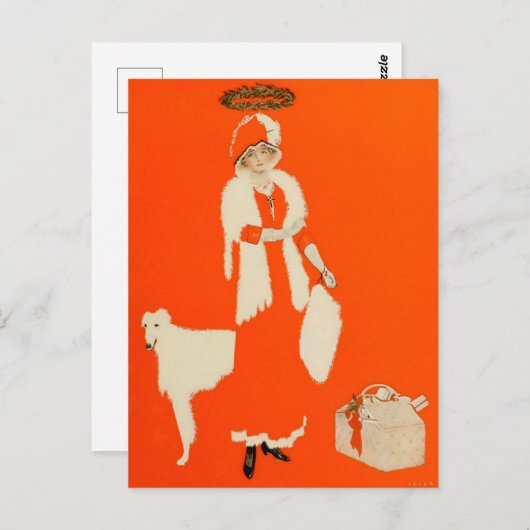 C Coles Phillips "Cadeau Day Saint" Fadeaway Girl Briefkaart (Voorkant / Achterkant)