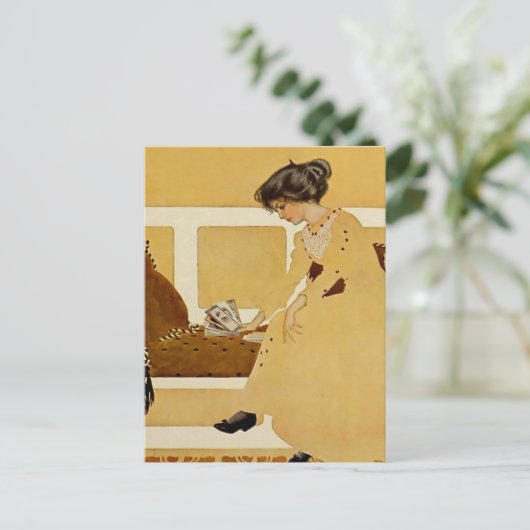 C Coles Phillips "Fadeaway Girl" "Discarding" Briefkaart (Staand voorkant)