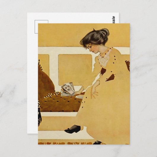 C Coles Phillips "Fadeaway Girl" "Discarding" Briefkaart (Voorkant / Achterkant)