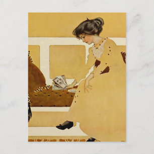 C Coles Phillips "Fadeaway Girl" "Discarding" Briefkaart