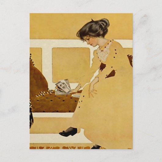 C Coles Phillips "Fadeaway Girl" "Discarding" Briefkaart (Voorkant)