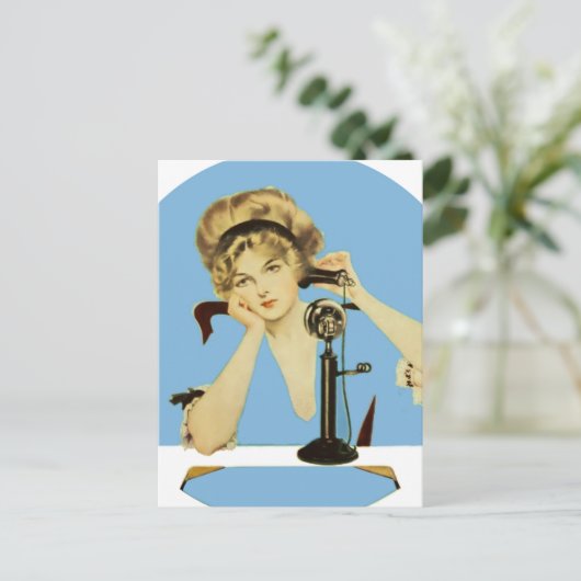 C Coles Phillips "Fadeaway Girl" "Long Distance" Briefkaart (Staand voorkant)