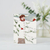 C Coles Phillips ‘Fadeaway Girl’ “Winter Sneeuwlan Briefkaart (Staand voorkant)