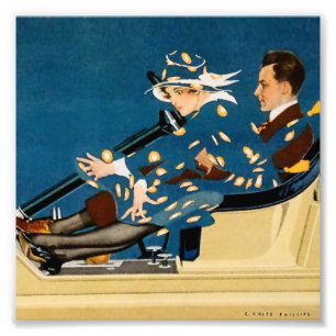 C Coles Phillips Hosiery-advertentie in vintage ro Foto Afdruk