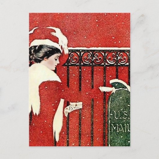 C Coles Phillips "kerstkaartje Mail" Briefkaart (Voorkant)