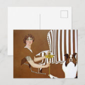 C Coles Phillips "Lady and Collie" Fadeaway Girl Briefkaart (Voorkant / Achterkant)
