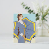 C Coles Phillips “Strandparasol” Fadeaway Girl Briefkaart (Staand voorkant)
