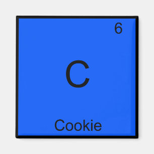C - Cookie Scheikunde Elementsymbool Grappig Magneet