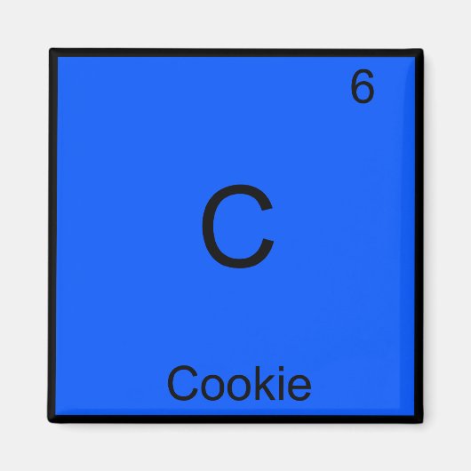 C - Cookie Scheikunde Elementsymbool Grappig Magneet (Voorkant)