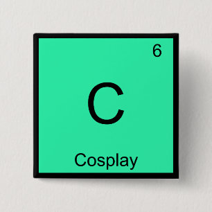 C - Cosplay Chemie Element Symbool Kostuum T-shirt Vierkante Button 5,1 Cm