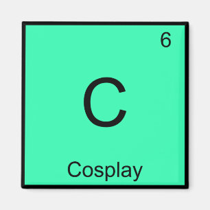 C - Cosplay Chemie Elementsymbool Kostuum T-shirt Magneet