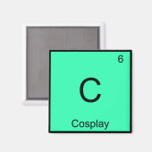 C - Cosplay Chemistry Element Symbol Costume T-shi Magneet (Voorkant / Achterkant)