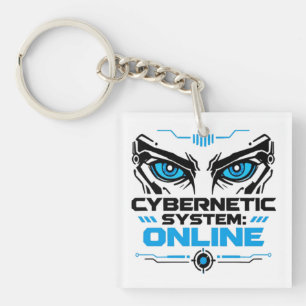 C cybernetisch Systeem Online Futuristische Roboto Sleutelhanger