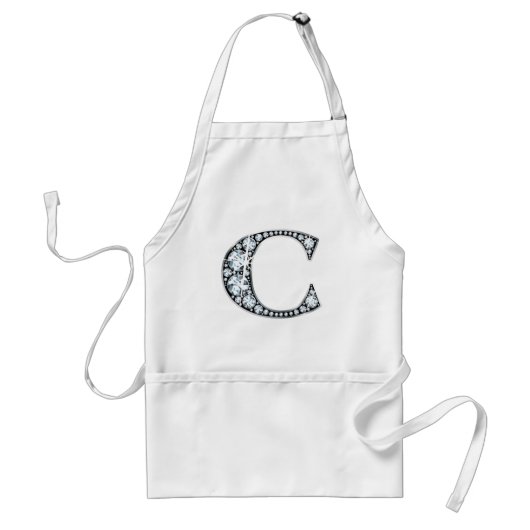 C Diamond Bling Apron Standaard Schort (Voorkant)