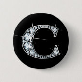 "C" Diamond Bling Button (Voorkant)