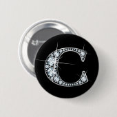 "C" Diamond Bling Button (Voorkant /achterkant)