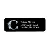 "C" Diamond Bling Monogram Return Address Label (Voorkant)