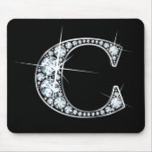"C" Diamond Bling Mousepad Muismat (Voorkant)