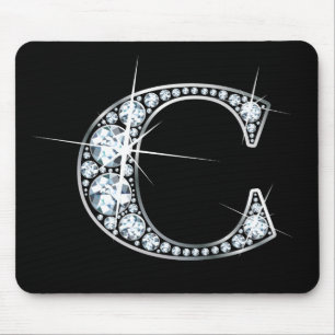 "C" Diamond Bling Mousepad Muismat