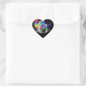 "C" Diamond Bling on Rainbow Swirl Heart Sticker (Tas)