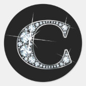 "C" Diamond Bling Sticker (Voorkant)