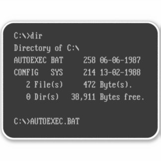 C:\> DOS Prompt Command Line Sticker