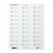 C Dot Circle Mongram Adreslabel (Oranje / Blauwgro Etiket (Full Sheet)