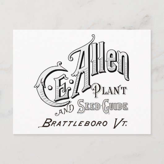 C.E. Allen Plant & zaadgids 1894 Briefkaart (Voorkant)