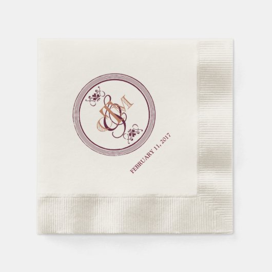 C- en M-monogram cocktailservetten Servetten (Voorkant)