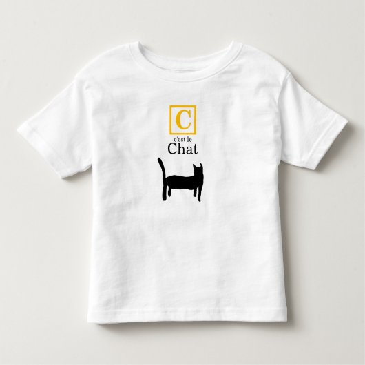 C est le chat (de kat, het Frans) Kinder Shirts (Voorkant)