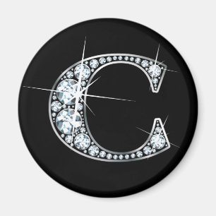 "C" Faux-"Diamond Bling" Magnet