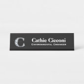 C Faux Diamond Desk Bureau Naambordje (Voorkant)