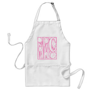 C Floral Monogram Standaard Schort