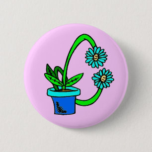C - Flowers Monogram Button