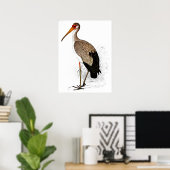 C G Finch-Davies Yellow Billing Stork Poster (Thuiskantoor)