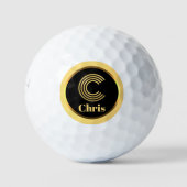 C Gouden Monogram Letter Persoonlijke Golfballen (Voorkant)