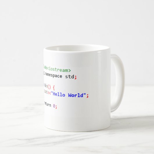 C++ Hallo World Coffee-Mok Koffiemok (Voorkant rechts)