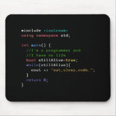 C++ Infinite-laad Eat-slaapcodemousepad Muismat (Voorkant)