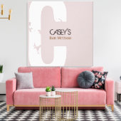 C Initiaal Collectie Bar Bat Mitzvah Inlogbord Canvas Afdruk (Insitu (Woonkamer))