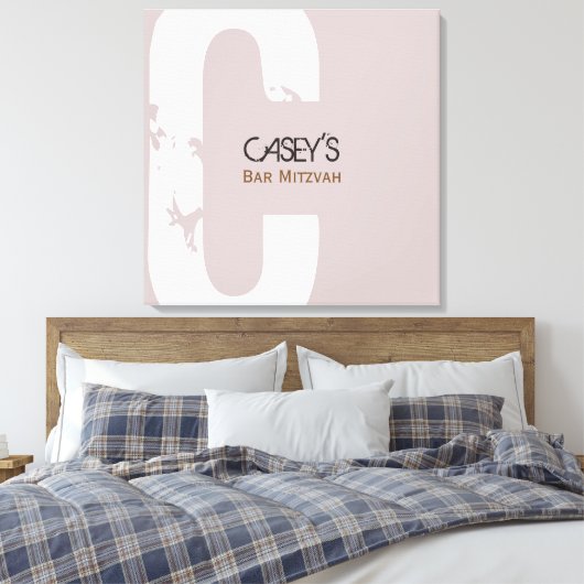 C Initiaal Collectie Bar Bat Mitzvah Inlogbord Canvas Afdruk (Insitu (Slaapkamer))