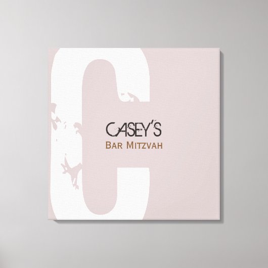 C Initiaal Collectie Bar Bat Mitzvah Inlogbord Canvas Afdruk (Voorkant)