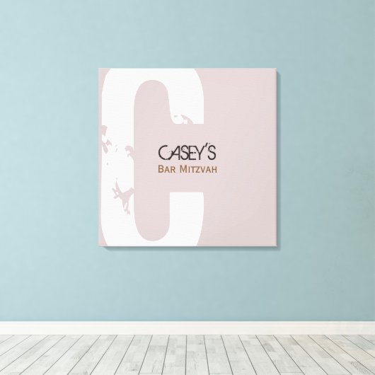 C Initiaal Collectie Bar Bat Mitzvah Inlogbord Canvas Afdruk (Insitu (Houten vloer))