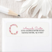 c Initiaal Floral Monogram retour adres label (Insitu)